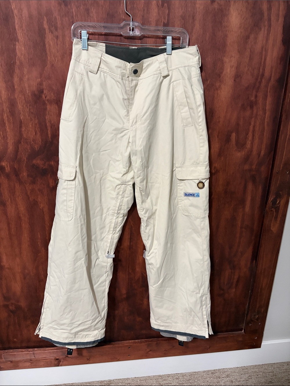 Women’s Beige Cargo Snow Pants